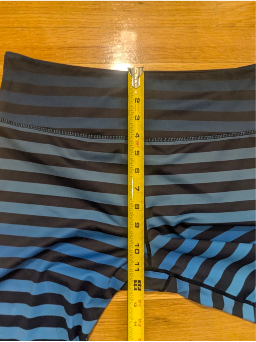 Zyia Active Blue Black Ombre Stripe Capri Leggings XL 14 16 - Picture 6 of 8